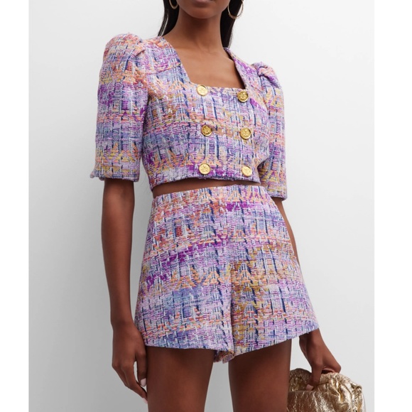 NWT $1290 Smythe Cropped DB Jacket ~AND~ Multicolor Jacquard Tap Shorts -size 8! - Picture 1 of 16